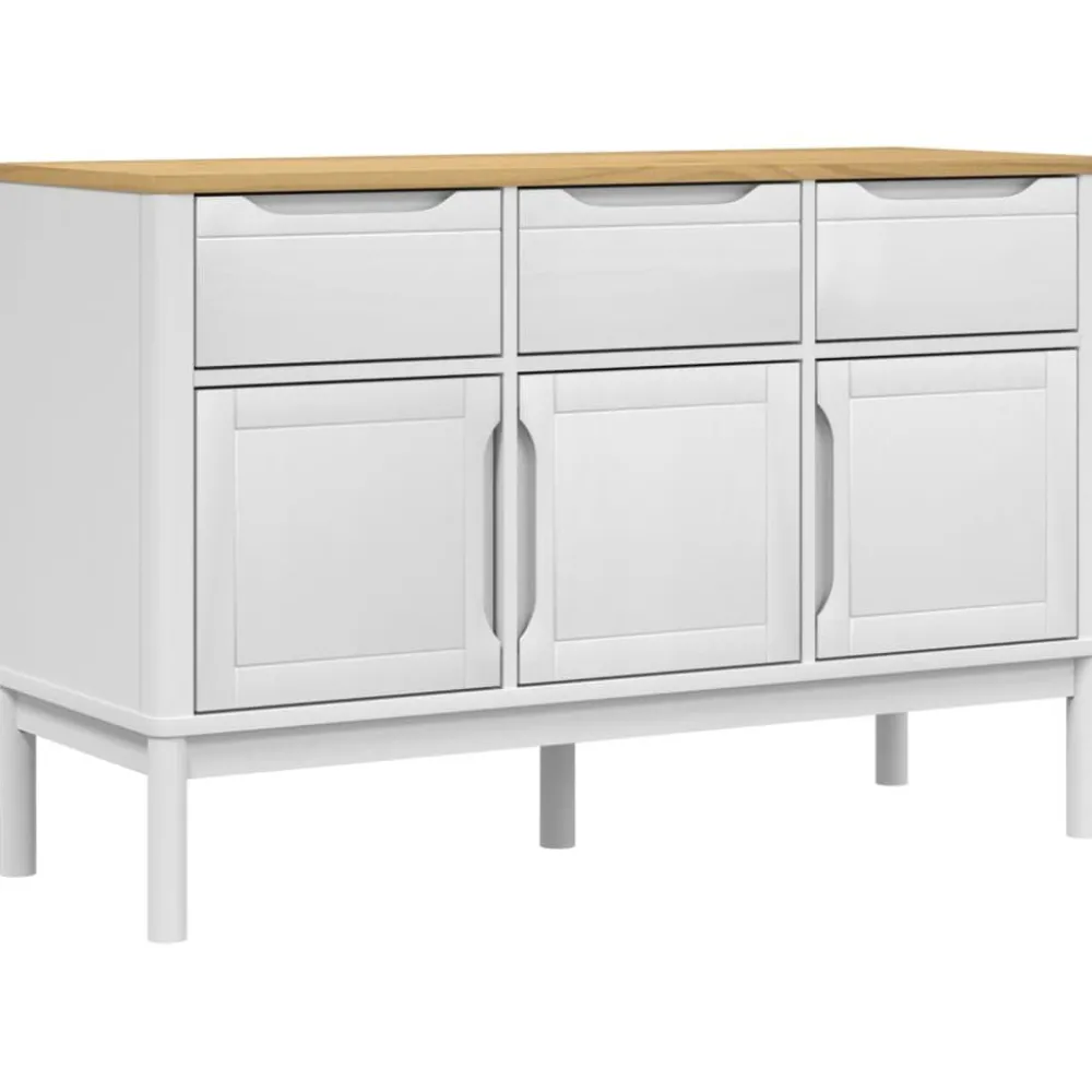 Discount Senkki FLORO valkoinen 114x43x74 cm täysi mänty (74024) Senkit