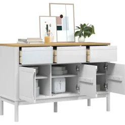 Discount Senkki FLORO valkoinen 114x43x74 cm täysi mänty (74024) Senkit