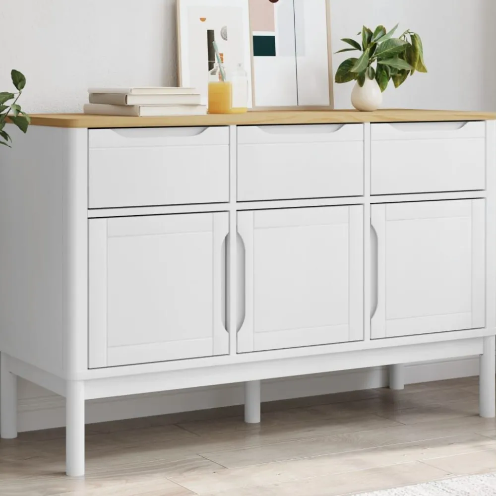 Discount Senkki FLORO valkoinen 114x43x74 cm täysi mänty (74024) Senkit