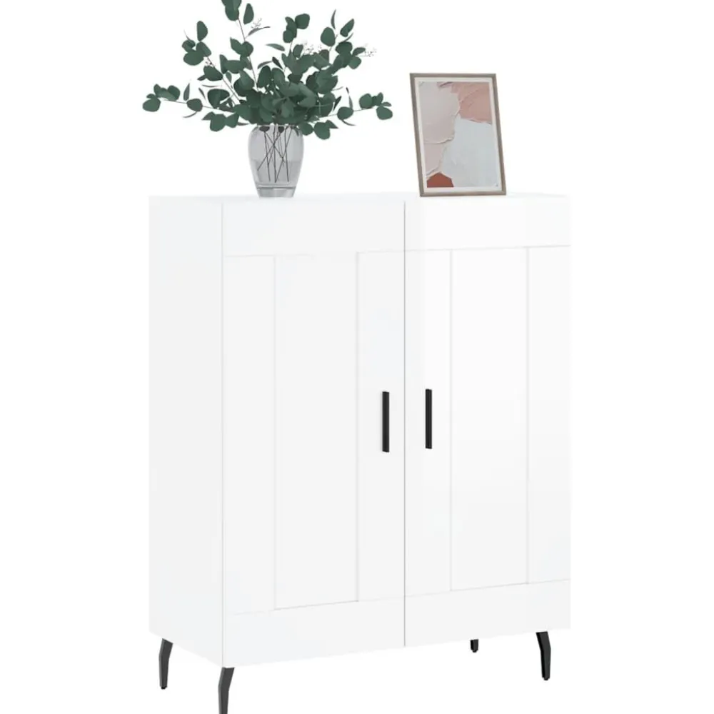 Senkki korkeakiilto valkoinen 69,5x34x90 cm tekninen puu (30214)*FinePRICE Clearance