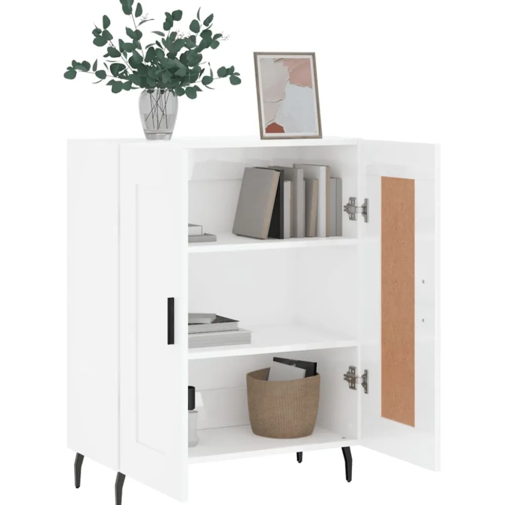 Senkki korkeakiilto valkoinen 69,5x34x90 cm tekninen puu (30214)*FinePRICE Clearance
