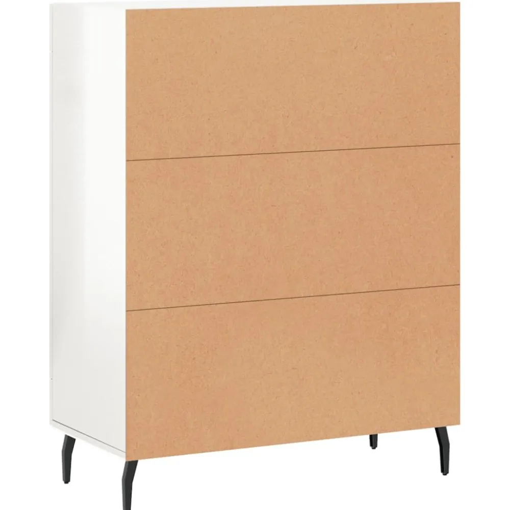 Senkki korkeakiilto valkoinen 69,5x34x90 cm tekninen puu (30214)*FinePRICE Clearance