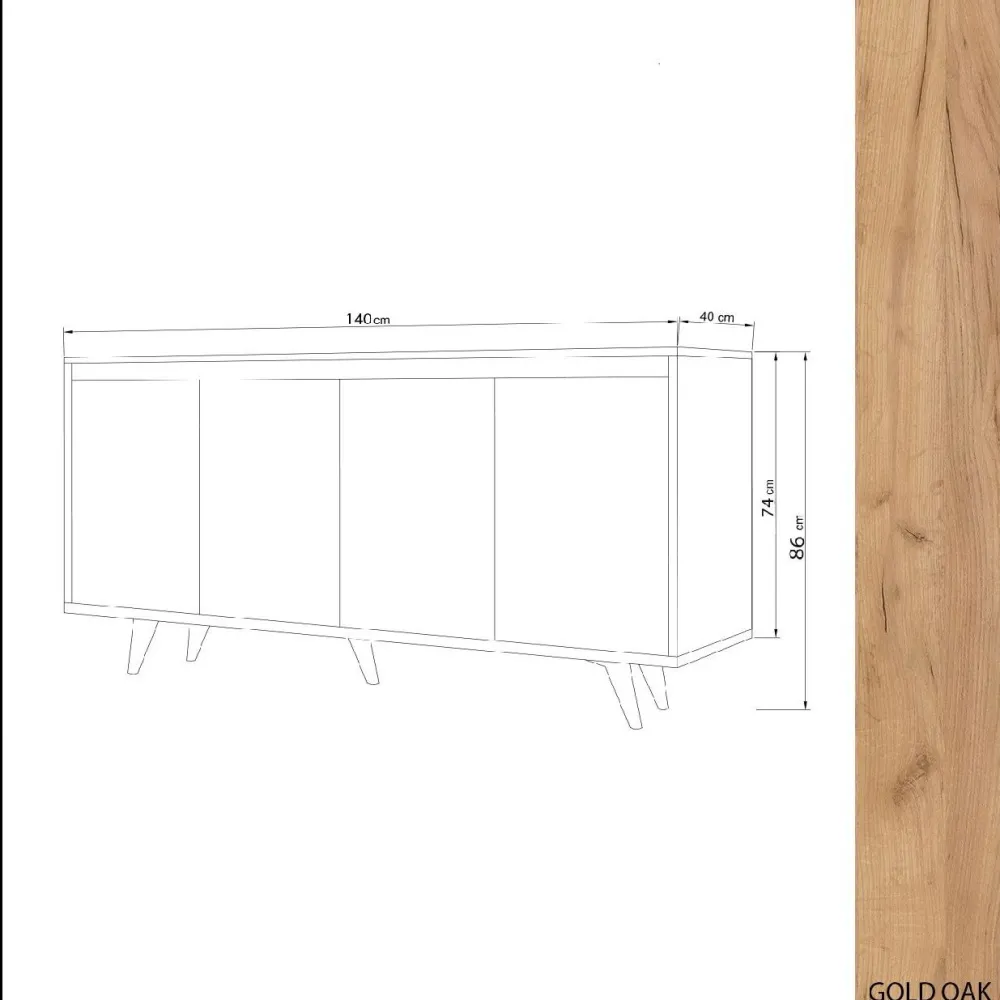 Senkki Shans tammi/valkoinen*Linento Furniture Online