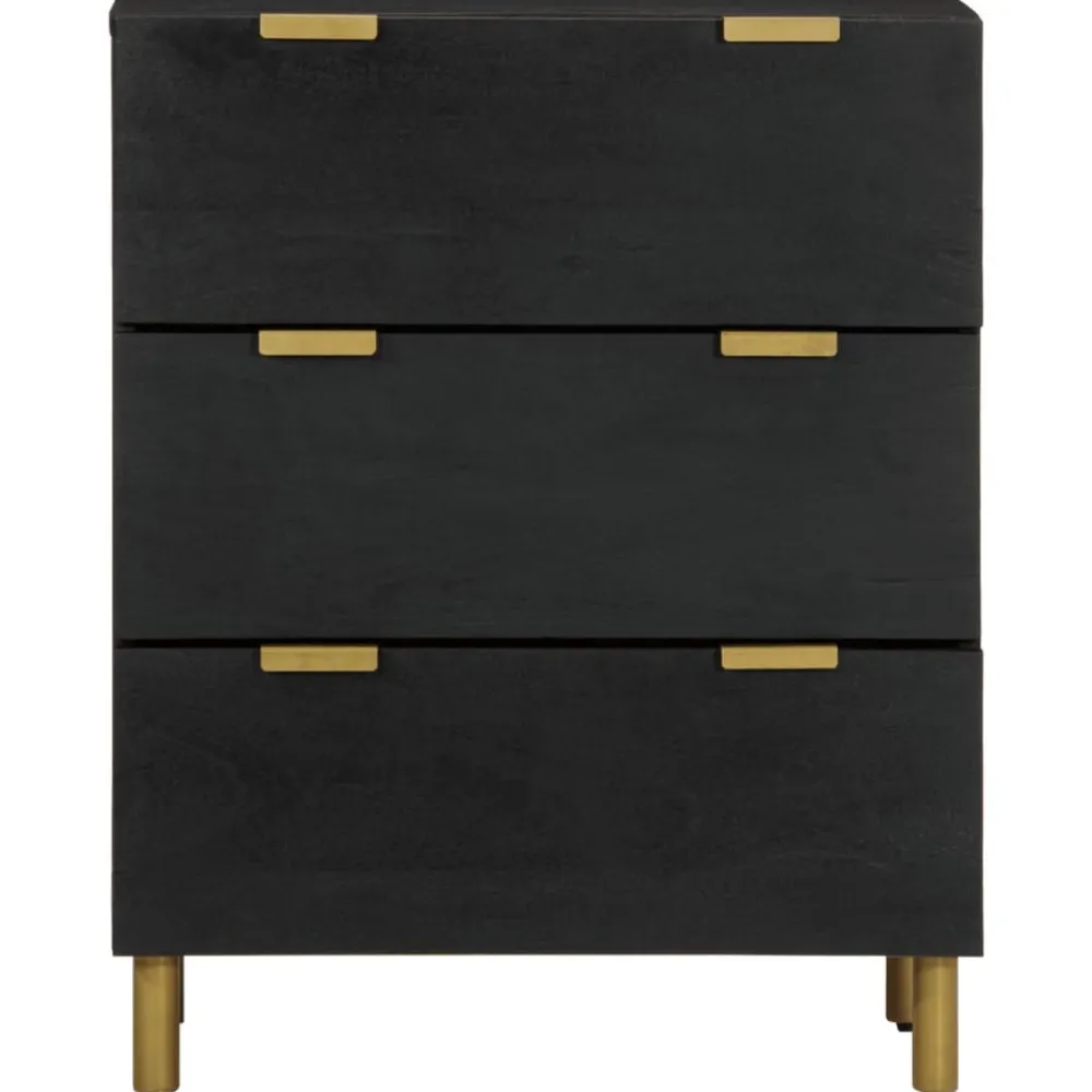 Hot senkki Musta 60x33x75 cm suunniteltu puu (17651) Senkit