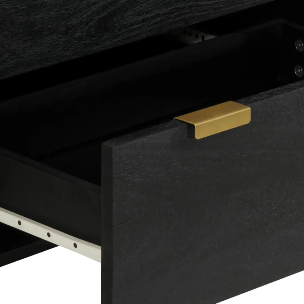 Hot senkki Musta 60x33x75 cm suunniteltu puu (17651) Senkit