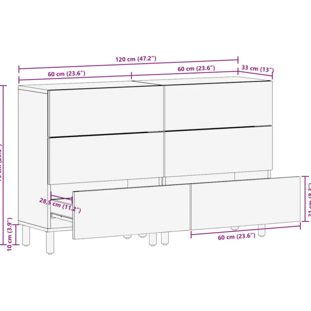 Senkkisarja 2-osainen Musta 60x33x75 cm suunniteltu puu (09992)*FinePRICE Discount