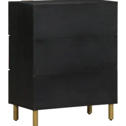Senkkisarja 2-osainen Musta 60x33x75 cm suunniteltu puu (09992)*FinePRICE Discount