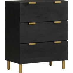 Senkkisarja 2-osainen Musta 60x33x75 cm suunniteltu puu (09992)*FinePRICE Discount