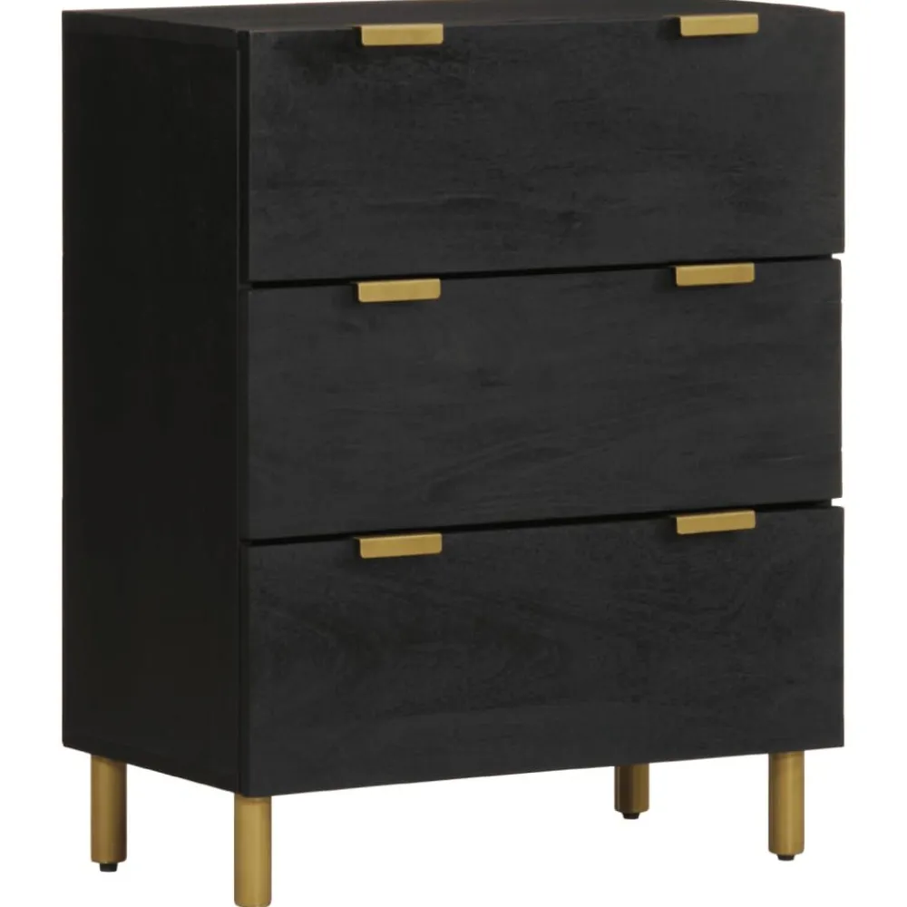 Senkkisarja 2-osainen Musta 60x33x75 cm suunniteltu puu (09992)*FinePRICE Discount
