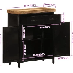 Senkki 55x30x71 cm täysi mangopuu (09947)*FinePRICE Best