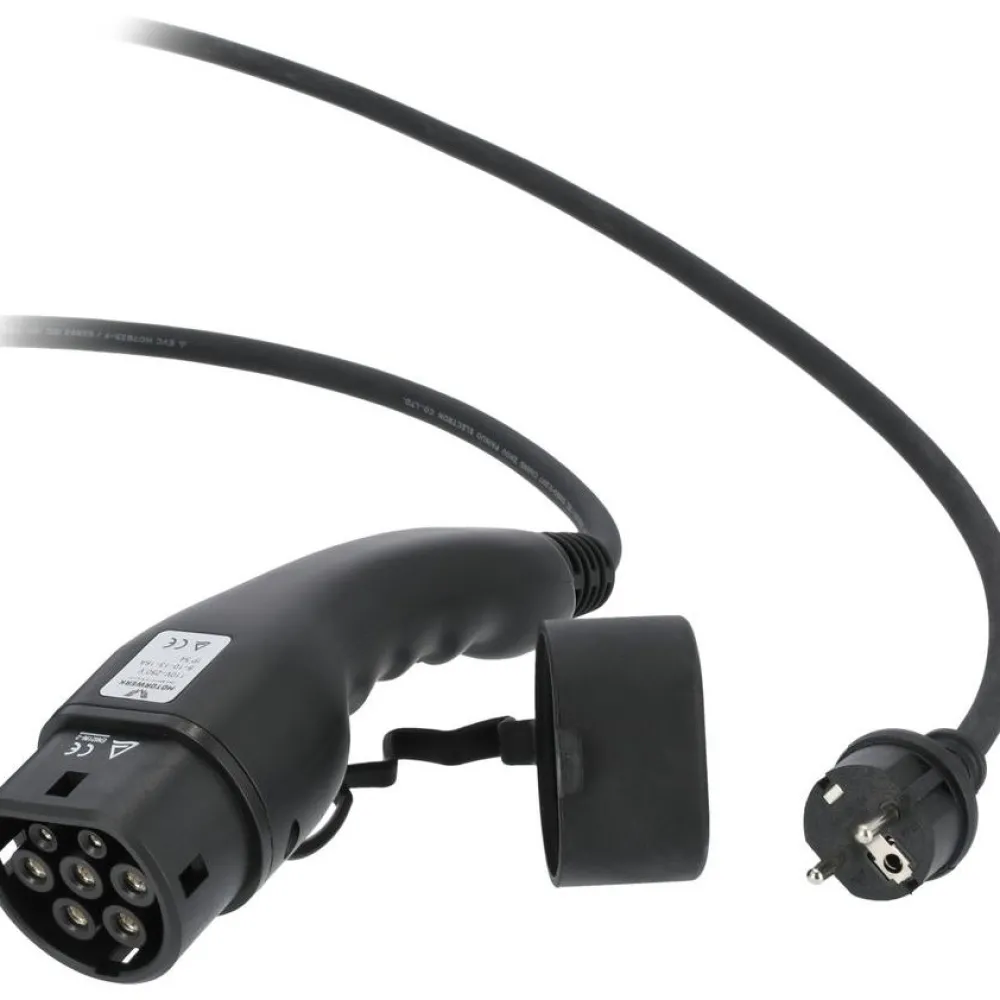 Sähköauton latauslaite EV, Type2, 1-vaihe, 16A, 3.7kW, 5m kaapeli*Motorwerk New