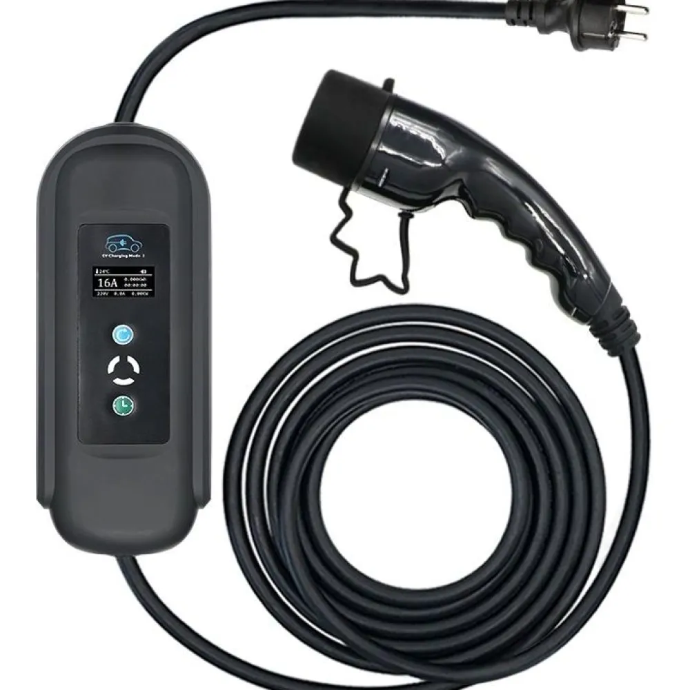 New Sähköauton latauslaite EV, Type2, 1-vaihe, 16A, 3.7kW, 8m kaapeli Sähköauton Latauslaitteet