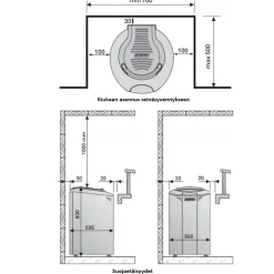 Sähkökiuas Aina Valmis Forte AFB6 6 kW 7-12 m³ erillinen ohjaus musta*Harvia Outlet