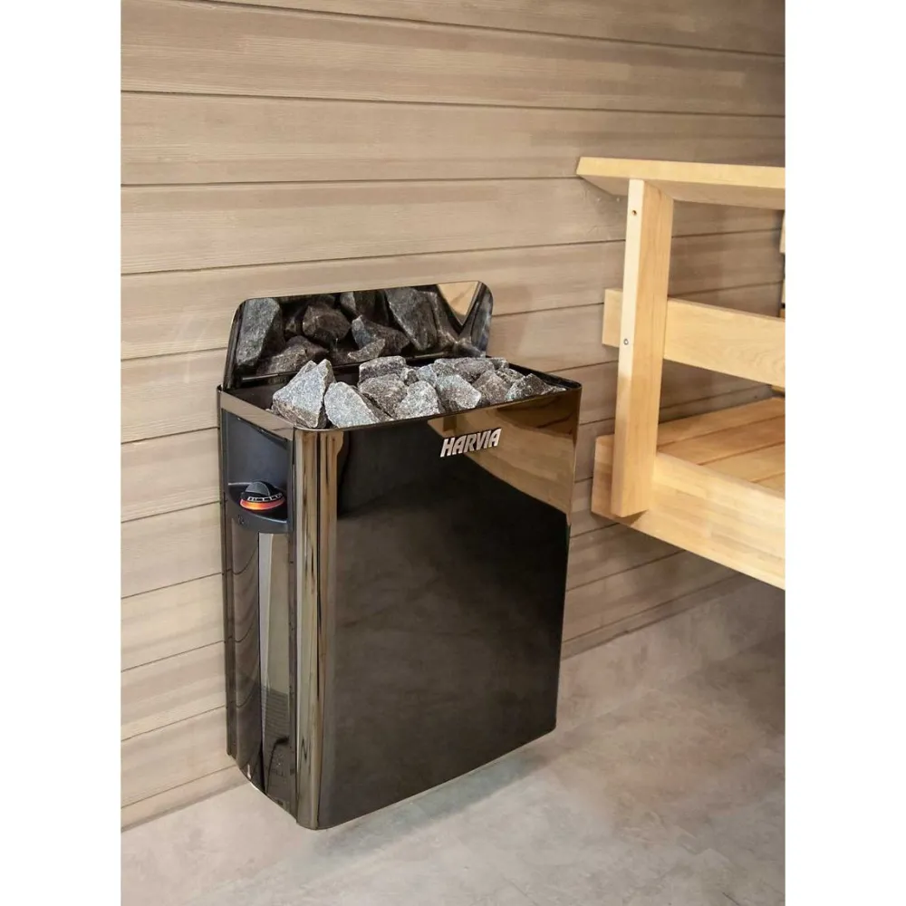 Best Sähkökiuas The Wall SW60 Black Steel 6 kW 5-8 m³ kiinteä ohjaus Harvia-Kiukaat