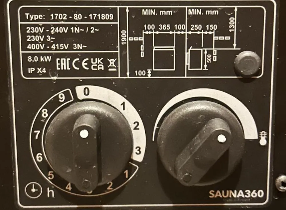 Sähkökiuas Hanko 80 STJ 8 kW 8-12 m³ kiinteä ohjaus musta*Helo Sale