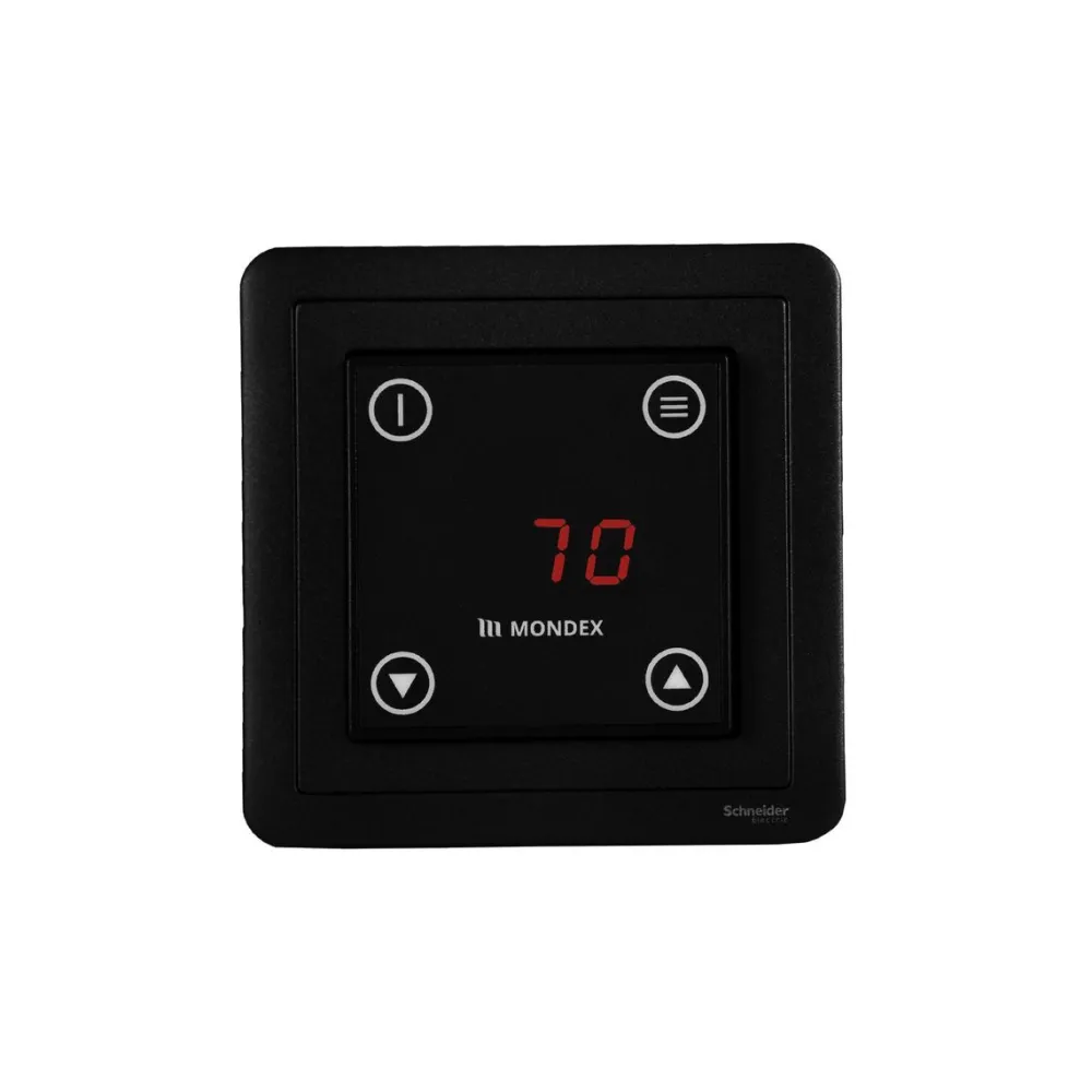 Sähkökiuas Aura E2 6,6 kW 6-9 m³ erillinen ohjaus musta*Mondex Clearance