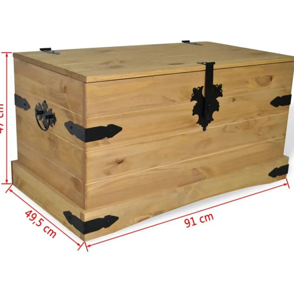 Online Säilytysarkku meksikon mänty corona-sarja 91x49,5x47 cm Säilytysarkut