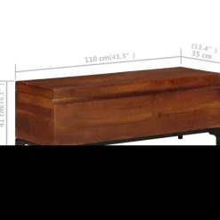 Best Säilytysarkku 110x35x41 cm akaasiapuu Säilytysarkut