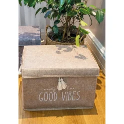 Outlet Säilytyskori Good Vibes, 35x23x23cm, kerma Piensäilytys Ja Korit