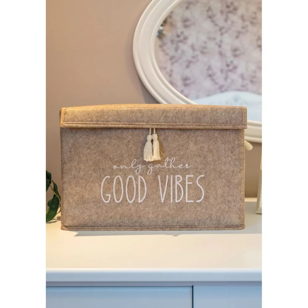 Outlet Säilytyskori Good Vibes, 35x23x23cm, kerma Piensäilytys Ja Korit