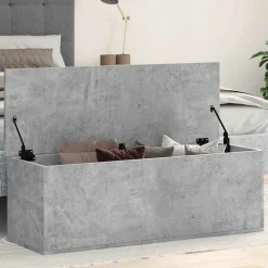 Säilytyslaatikko betoninharmaa 102x35x35 cm tekninen puu (40691)*FinePRICE Clearance