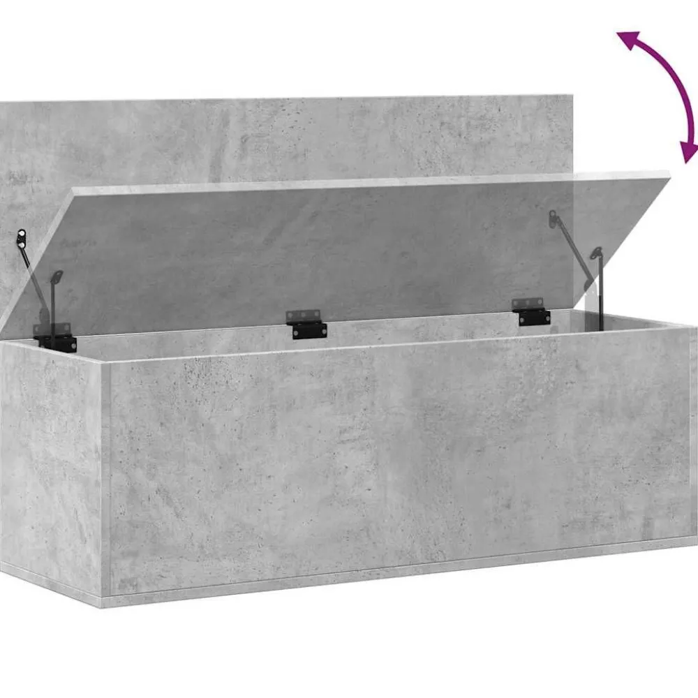 Säilytyslaatikko betoninharmaa 102x35x35 cm tekninen puu (40691)*FinePRICE Clearance