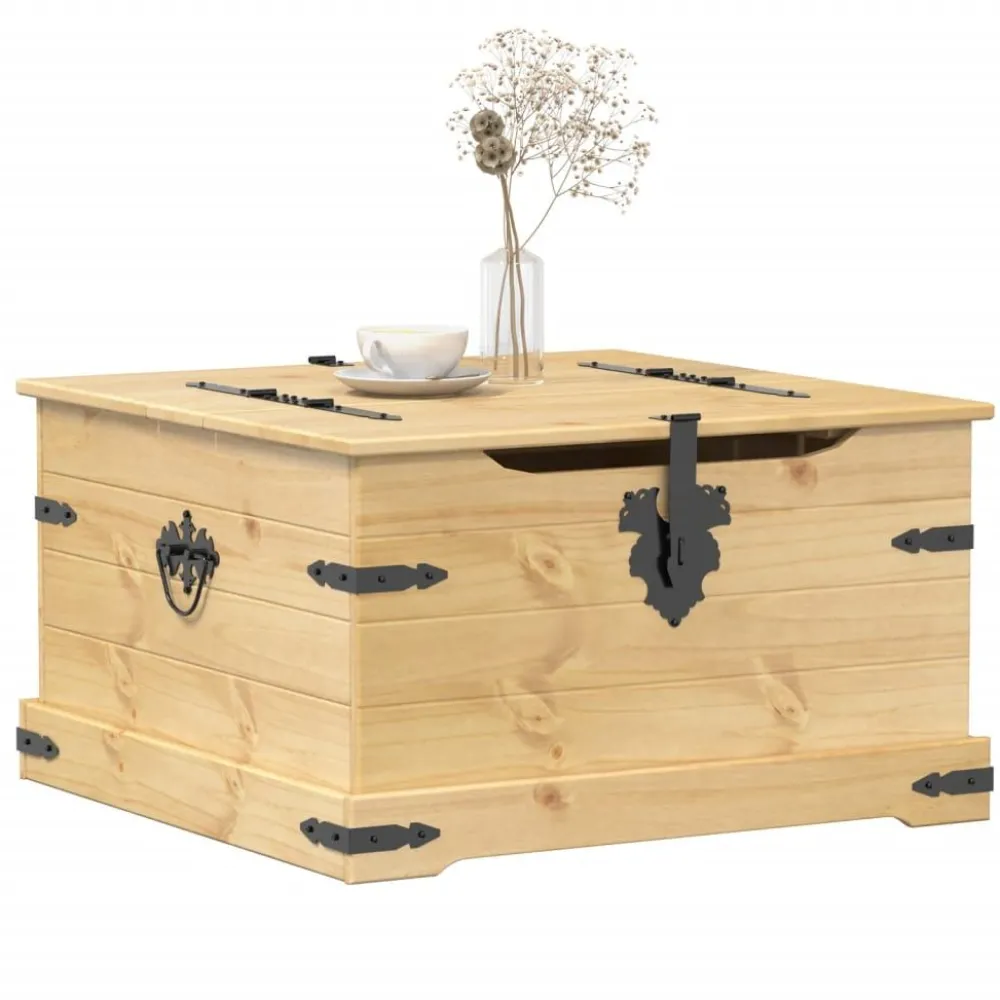 Hot Säilytyslaatikko Corona 78x78x45 cm täysi mänty (02771) Säilytysarkut