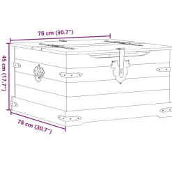 Hot Säilytyslaatikko Corona 78x78x45 cm täysi mänty (02771) Säilytysarkut