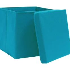 Best Säilytyslaatikot kansilla 4 kpl 28x28x28 cm vaaleansininen Piensäilytys Ja Korit