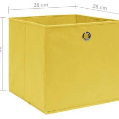 Online Säilytyslaatikot 10 kpl kuitukangas 28x28x28 cm keltainen Piensäilytys Ja Korit