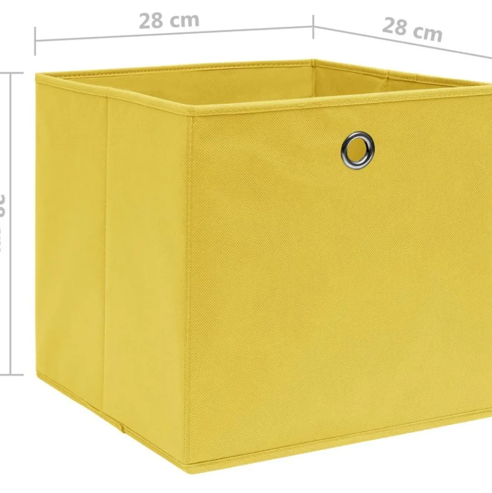 Online Säilytyslaatikot 10 kpl kuitukangas 28x28x28 cm keltainen Piensäilytys Ja Korit