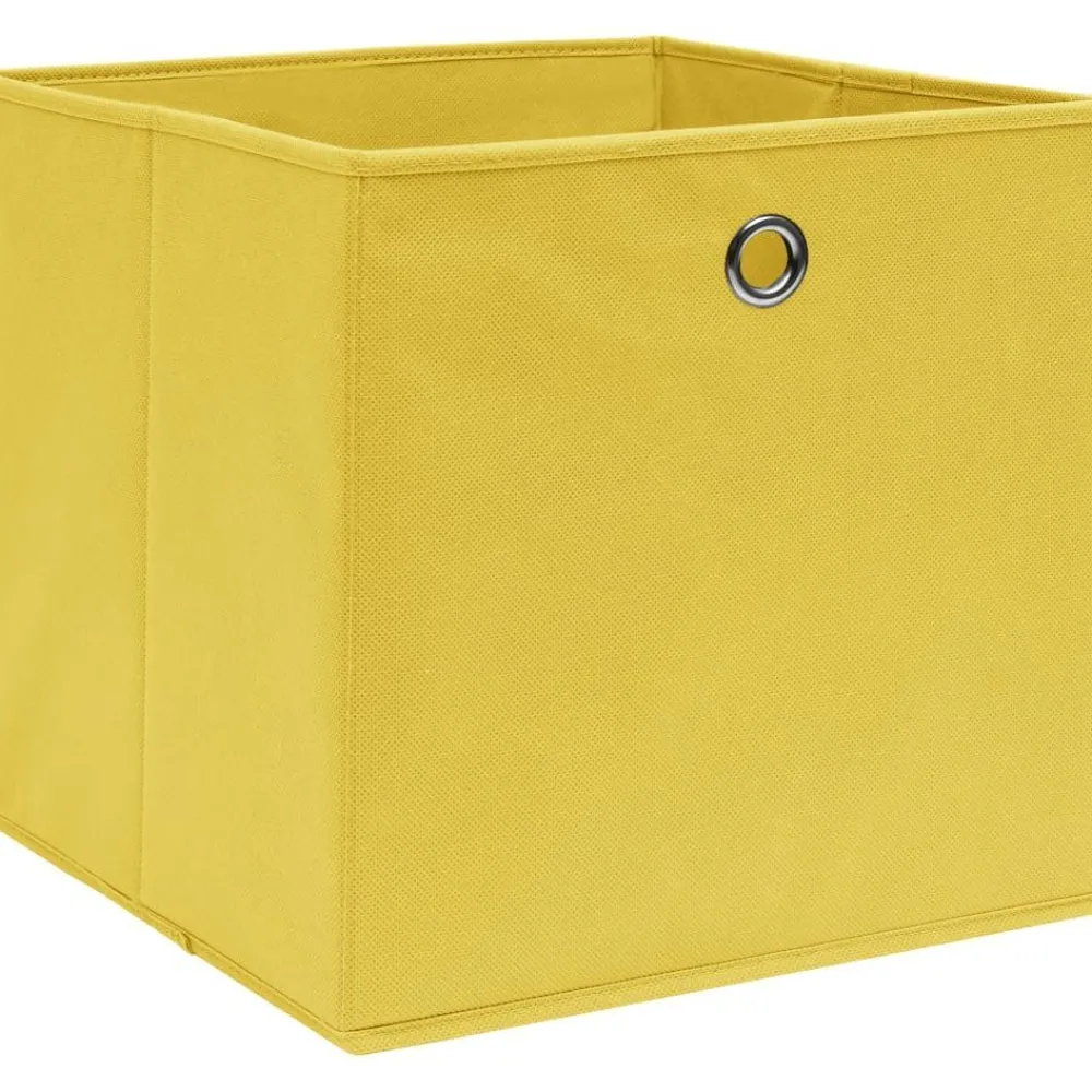 Online Säilytyslaatikot 10 kpl kuitukangas 28x28x28 cm keltainen Piensäilytys Ja Korit