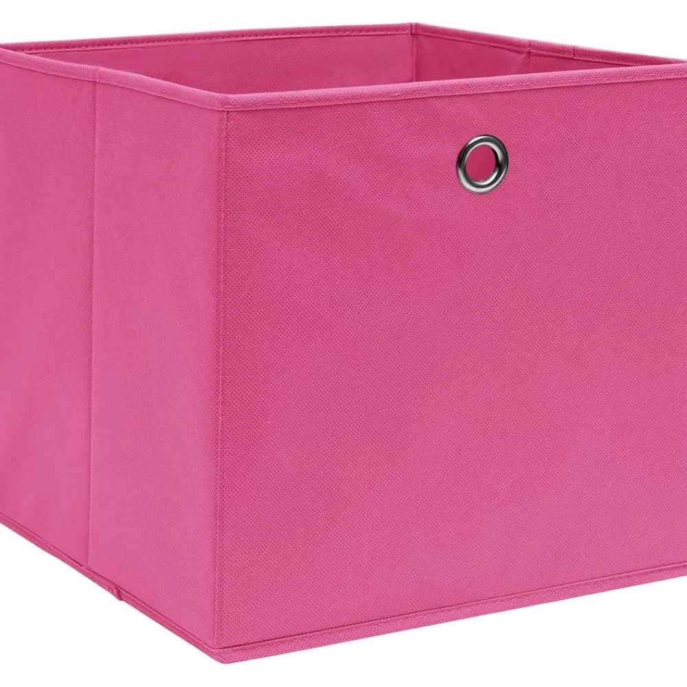 Sale Säilytyslaatikot 4 kpl kuitukangas 28x28x28 cm pinkki Piensäilytys Ja Korit