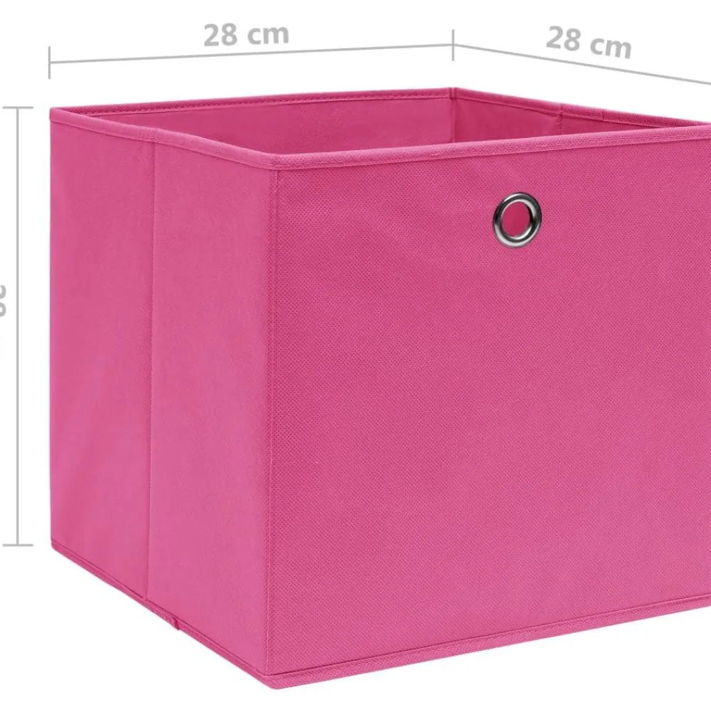 Sale Säilytyslaatikot 4 kpl kuitukangas 28x28x28 cm pinkki Piensäilytys Ja Korit