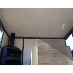 New Sisäkatto 3x3m pulpettikattoiseen lasipaviljonkiin, kuultovalkea paneeli Lasipaviljongit