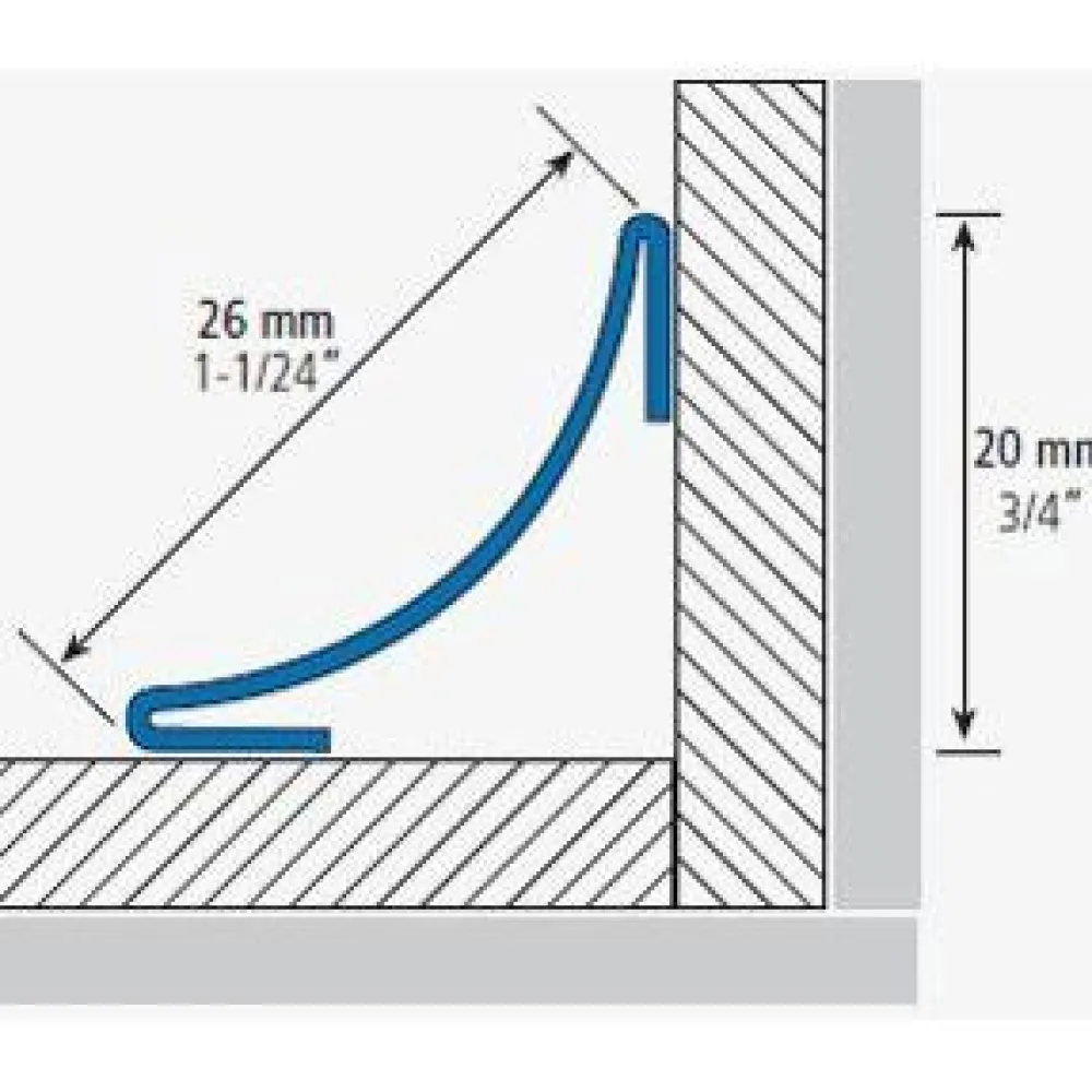 Sisäkulmalistan sisäkulmapala kolmisuuntainen rst i3w-211s 26mm, eri värejä Laattalistat