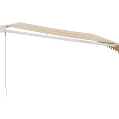 Sisäänkelattava markiisi keltainen/valkoinen 4,5x3 m kangas/alumiini*FinePRICE Clearance