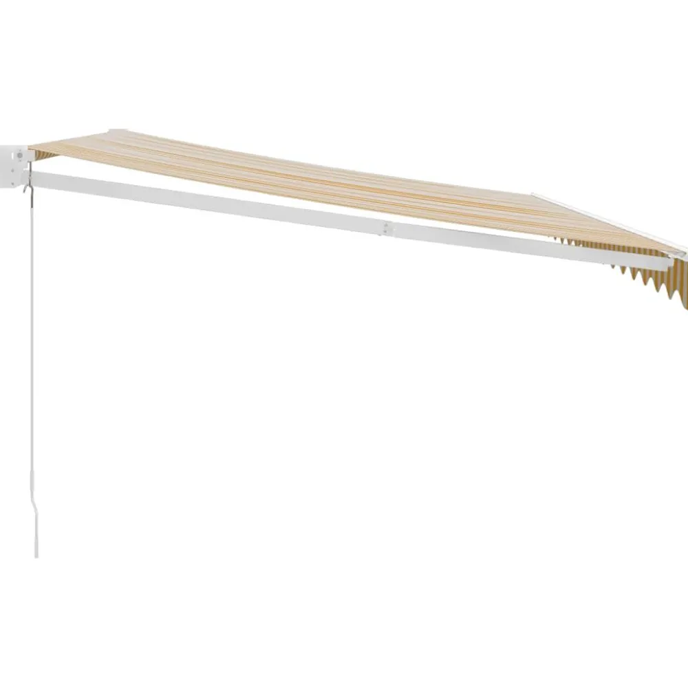 Sisäänkelattava markiisi keltainen/valkoinen 4,5x3 m kangas/alumiini*FinePRICE Clearance