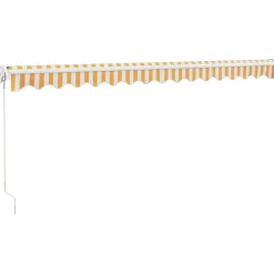Sisäänkelattava markiisi keltainen/valkoinen 4,5x3 m kangas/alumiini*FinePRICE Clearance