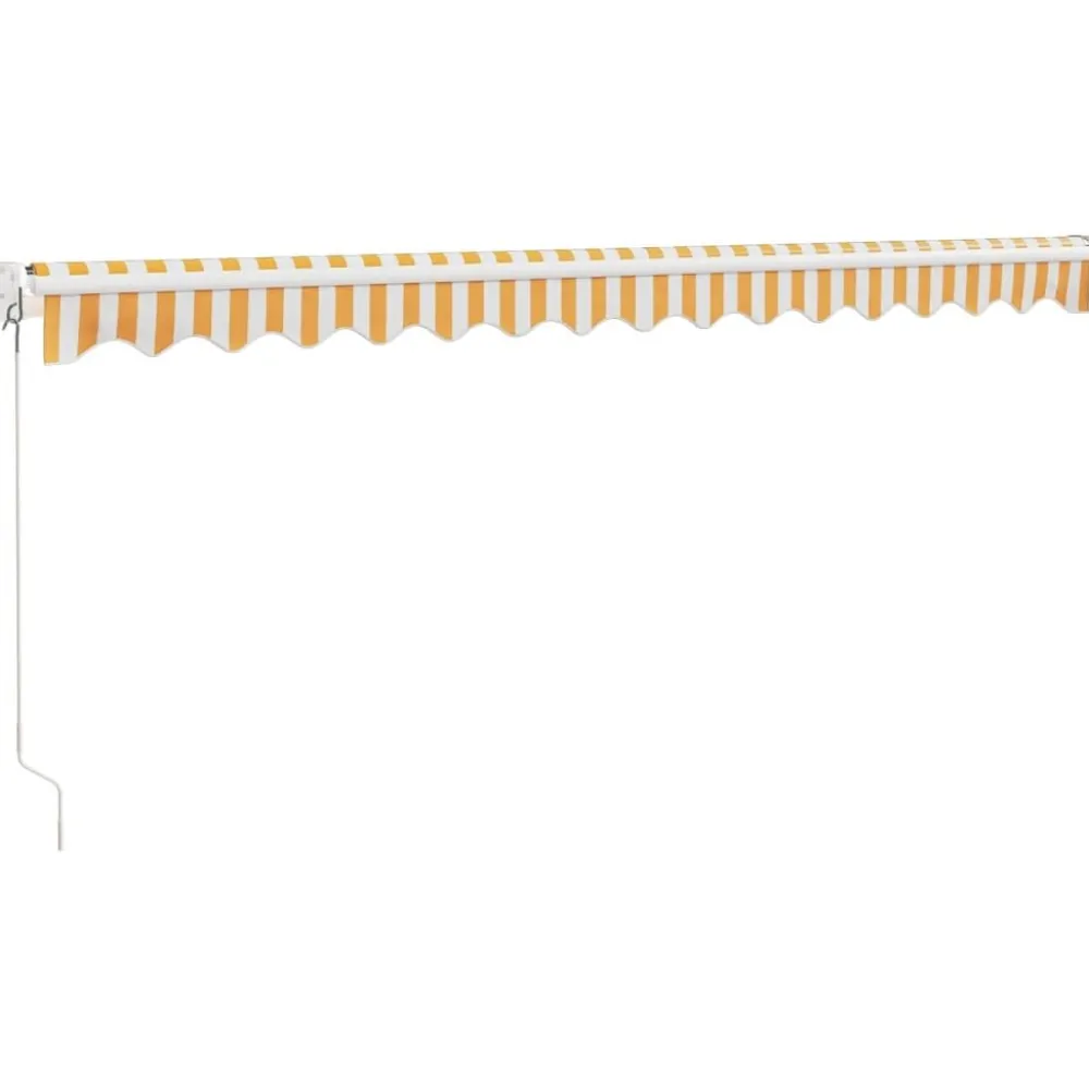 Sisäänkelattava markiisi keltainen/valkoinen 4,5x3 m kangas/alumiini*FinePRICE Clearance
