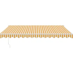 Sisäänkelattava markiisi keltainen/valkoinen 4,5x3 m kangas/alumiini*FinePRICE Clearance