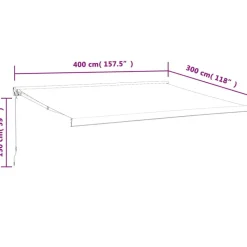 Sisäänkelattava markiisi kerma 4x3 m kangas/alumiini*FinePRICE Clearance