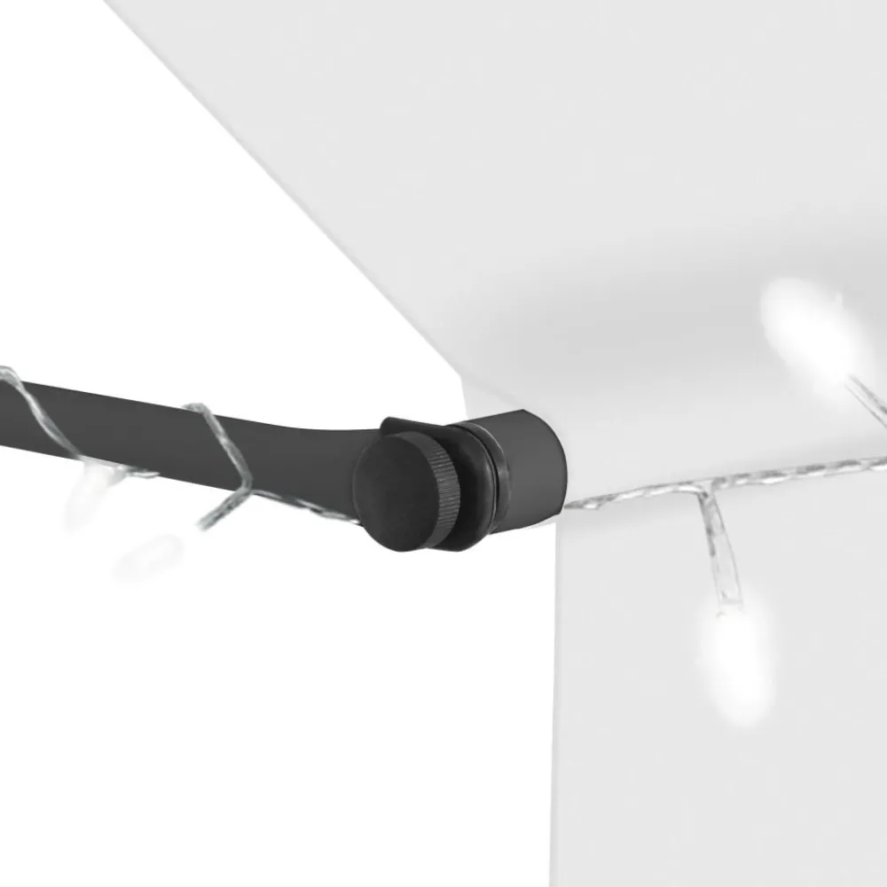 Sisäänkelattava markiisi ledillä 300 cm kerma*FinePRICE Online