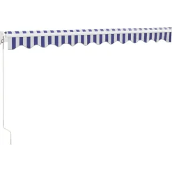 Hot Sisäänkelattava markiisi sininen/valkoinen 3x2,5 m kangas/alumiini Markiisit