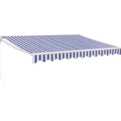 Hot Sisäänkelattava markiisi sininen/valkoinen 3x2,5 m kangas/alumiini Markiisit