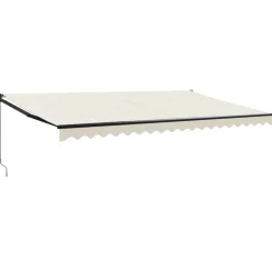 Sisäänkelattava markiisi 5x3 m, kermanvalkoinen, kangas/alumiini*FinePRICE New