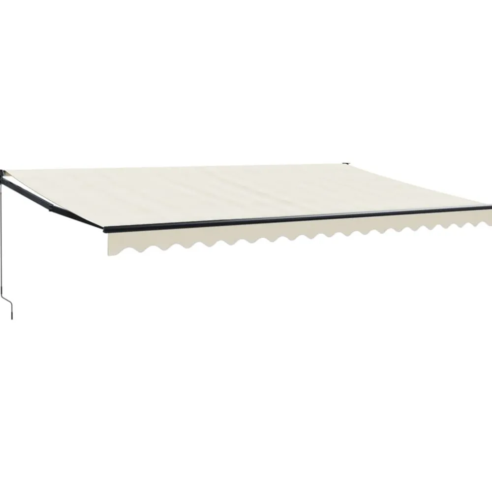 Sisäänkelattava markiisi 5x3 m, kermanvalkoinen, kangas/alumiini*FinePRICE New