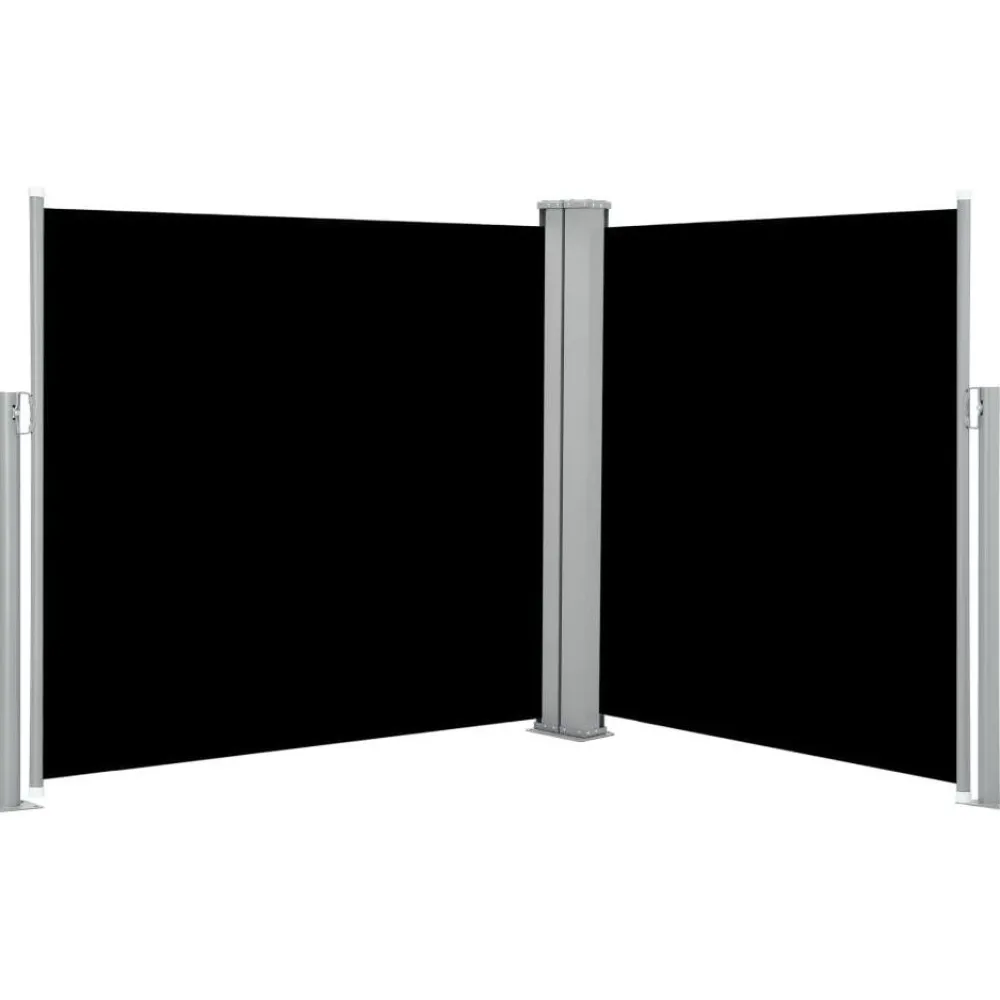 Discount Sisäänvedettävä sivumarkiisi 120x600 cm musta Markiisit