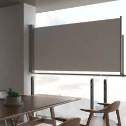Sisäänvedettävä terassin sivumarkiisi 120 x 300 cm harmaa*FinePRICE Online
