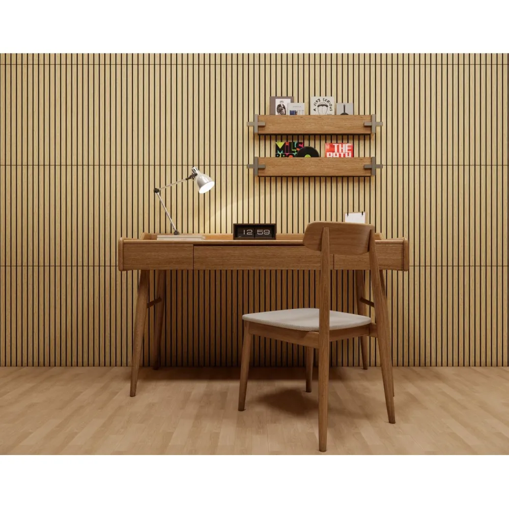 Hot Sisustuslevy/akustiikkalevy Slim Line Easy 60, 9x594x600mm, tammiviilu, tarrakiinnitteinen Sisustuslevyt